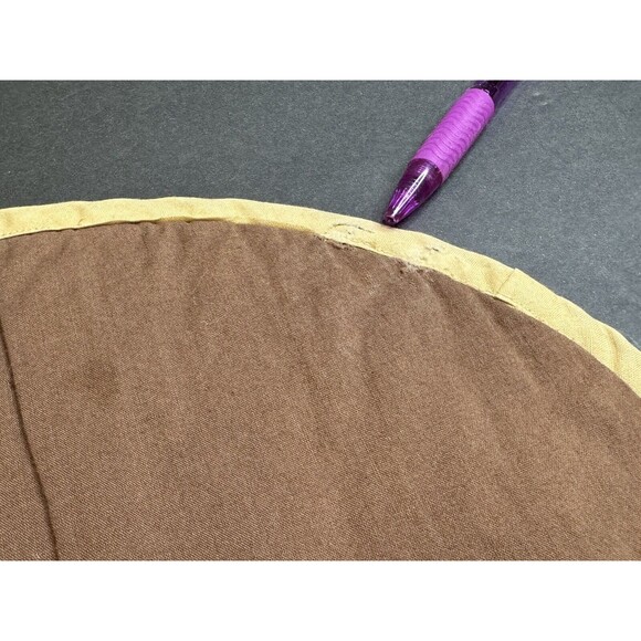 Set of 4 Vintage Handmade Placemats MCM 1960s Brown & Yellow Floral Roses - Picture 10 of 11